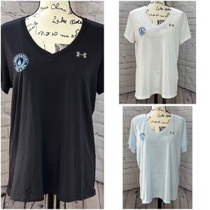 3 Under Armour Women’s V-Neck Short Sleeve Tee (Size L/XL)